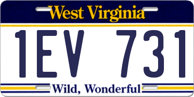 WV license plate 1EV731