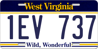 WV license plate 1EV737