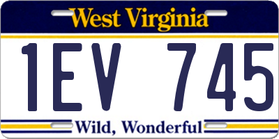 WV license plate 1EV745