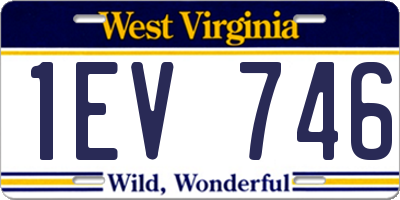 WV license plate 1EV746