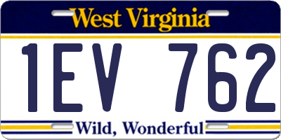 WV license plate 1EV762