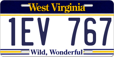WV license plate 1EV767
