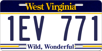 WV license plate 1EV771