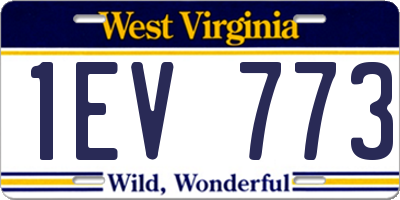 WV license plate 1EV773
