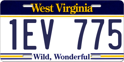 WV license plate 1EV775