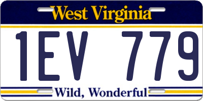 WV license plate 1EV779