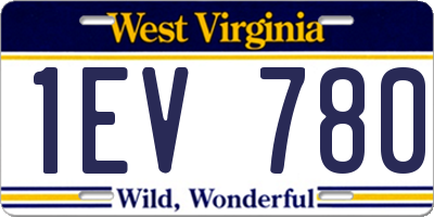 WV license plate 1EV780