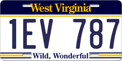 WV license plate 1EV787