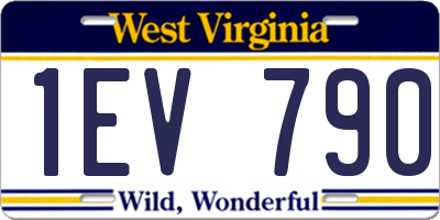 WV license plate 1EV790