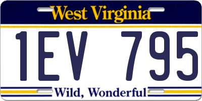 WV license plate 1EV795