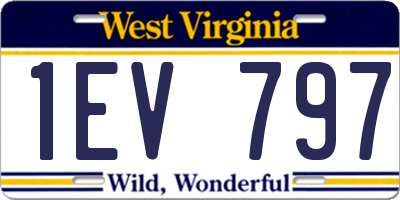 WV license plate 1EV797