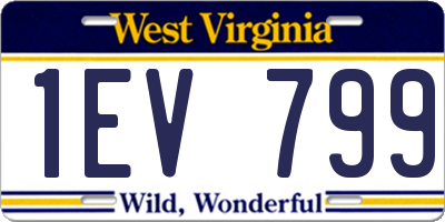 WV license plate 1EV799