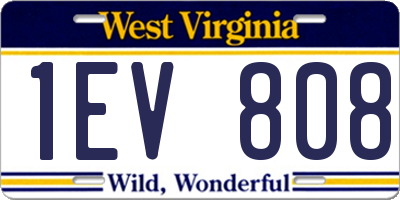 WV license plate 1EV808