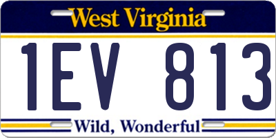 WV license plate 1EV813