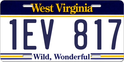 WV license plate 1EV817