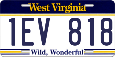 WV license plate 1EV818