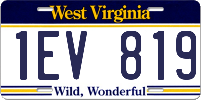 WV license plate 1EV819