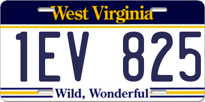 WV license plate 1EV825