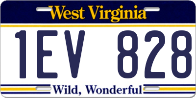 WV license plate 1EV828