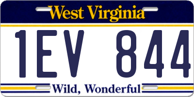 WV license plate 1EV844