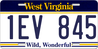 WV license plate 1EV845