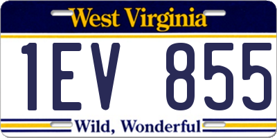 WV license plate 1EV855