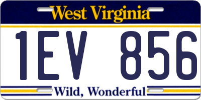 WV license plate 1EV856