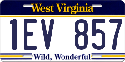 WV license plate 1EV857