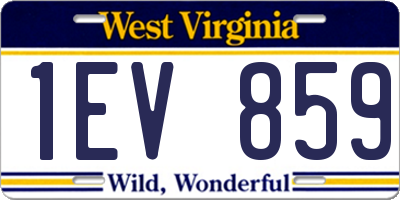 WV license plate 1EV859