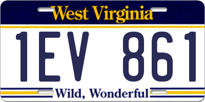 WV license plate 1EV861