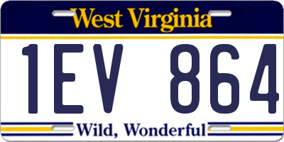 WV license plate 1EV864