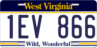 WV license plate 1EV866