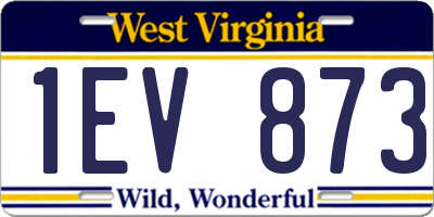 WV license plate 1EV873