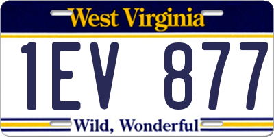 WV license plate 1EV877