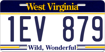 WV license plate 1EV879