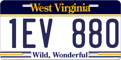 WV license plate 1EV880