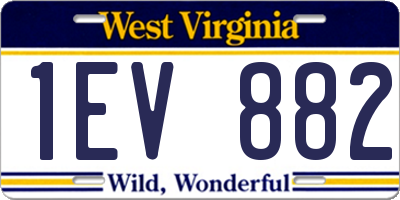 WV license plate 1EV882