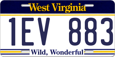 WV license plate 1EV883