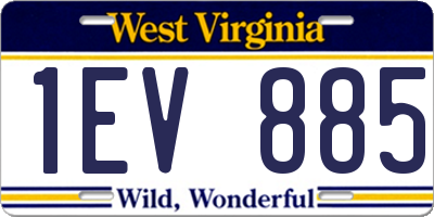 WV license plate 1EV885