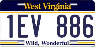 WV license plate 1EV886