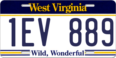 WV license plate 1EV889