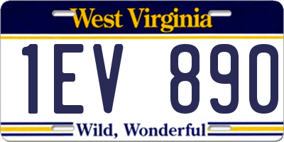 WV license plate 1EV890