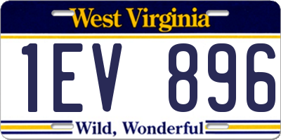 WV license plate 1EV896