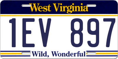 WV license plate 1EV897