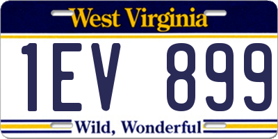 WV license plate 1EV899