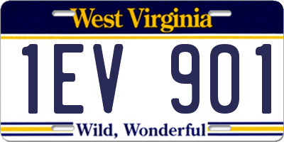 WV license plate 1EV901
