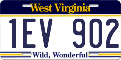 WV license plate 1EV902