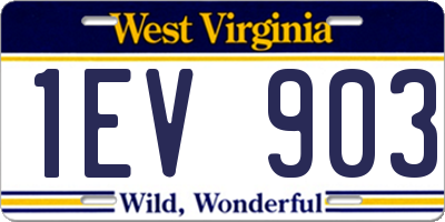WV license plate 1EV903