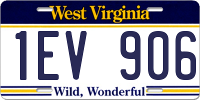 WV license plate 1EV906