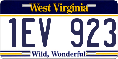 WV license plate 1EV923